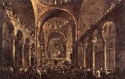 GUARDI, Francesco Doge Alvise IV Mocenigo Appears to the People in St Mark's Basilica in 1763 oil painting reproduction